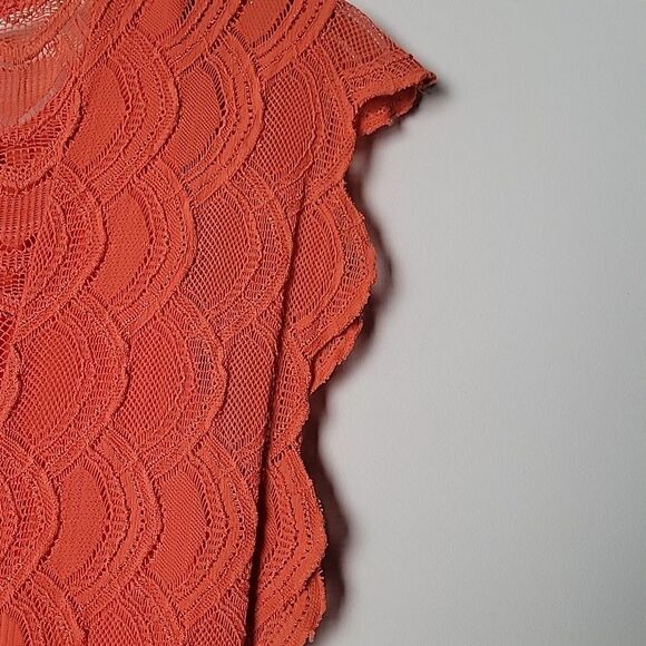 NWT NightCap Clothing XS/S Victorian Lace Orange Coral Caletto Maxi Long Dress - Picture 10 of 14